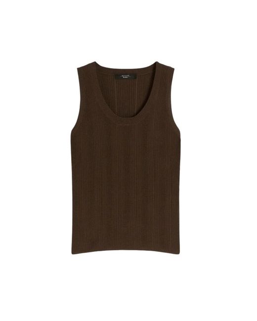 Weekend by Maxmara Brown Sleeveless Tops