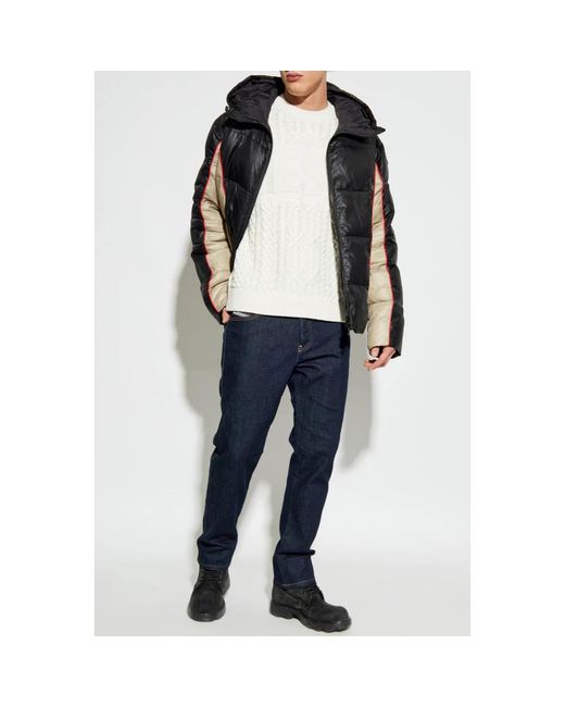 DIESEL Black Contrast Panel Puffer Jacket for men