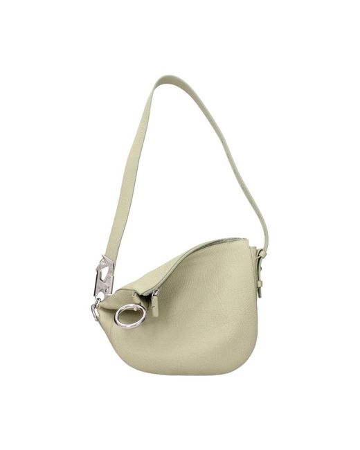 Burberry Groene Leren Schoudertas Met Ritssluiting in het Metallic