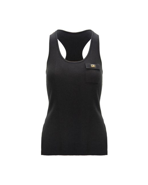 Elisabetta Franchi Black Sleeveless Tops