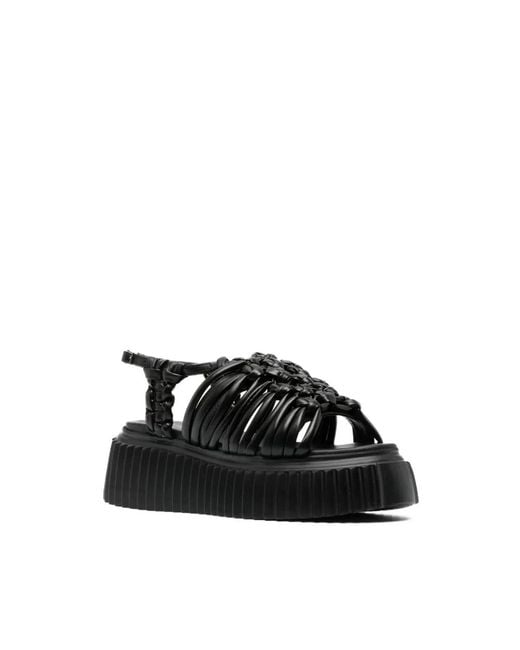 Agl Attilio Giusti Leombruni Black Flat Sandals