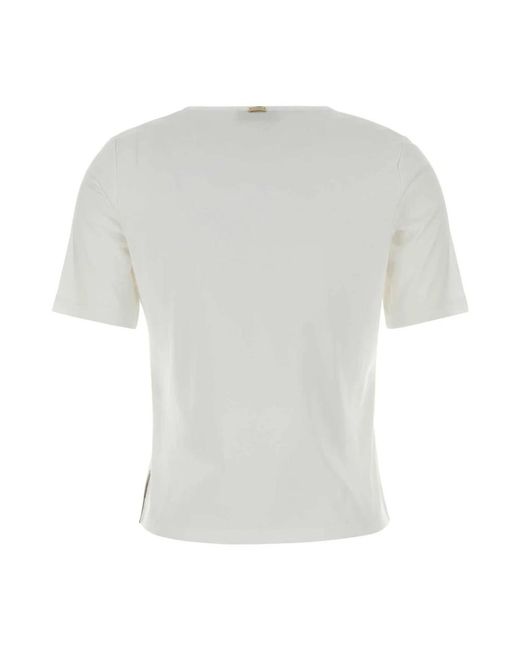 Herno Tops ,Wit ,Katoen Cotton T-Shirt in het Gray