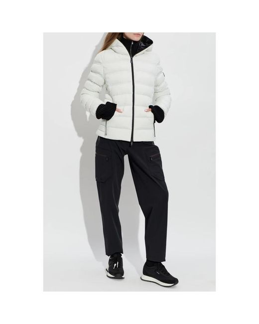 Moncler Jassen ,Grijs ,Leer Alete Down Jacket in het Blue
