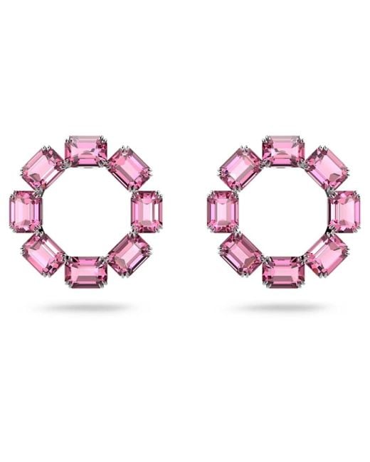 Swarovski Pink Millenia Hoop Earrings