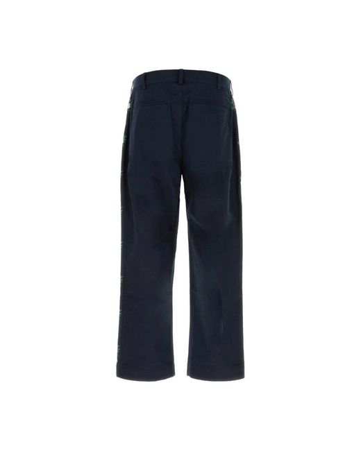 BAZISZT Blue Straight Trousers for men