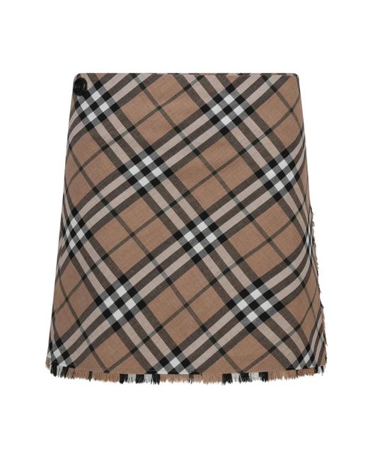 Short Skirts Burberry de color Brown