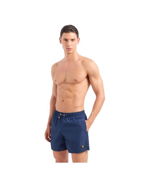 Emporio Armani Blaue meereskleidung shorts wasserabweisend in Blue für Herren