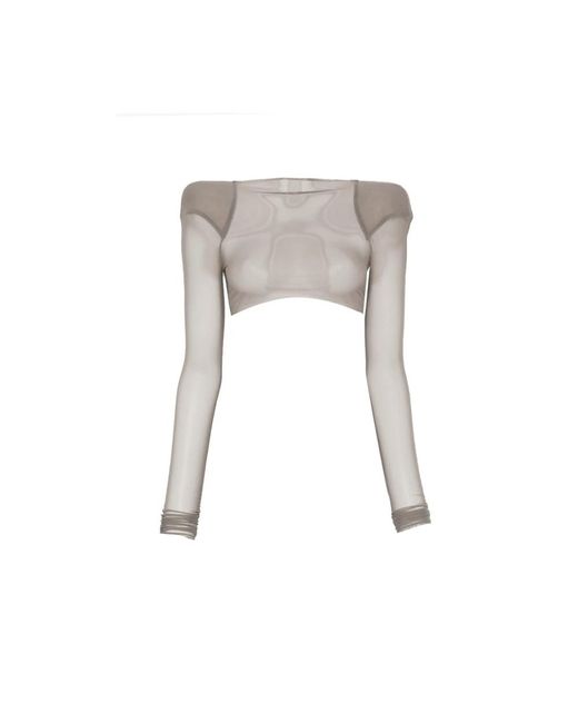 Rick Owens Gray Long Sleeve Tops