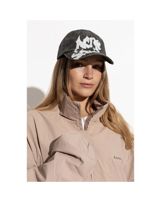 Acne Gray Gothic Logo Cap