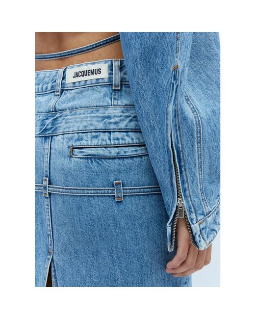 Jacquemus Blue High waist denim rock mit gürtel