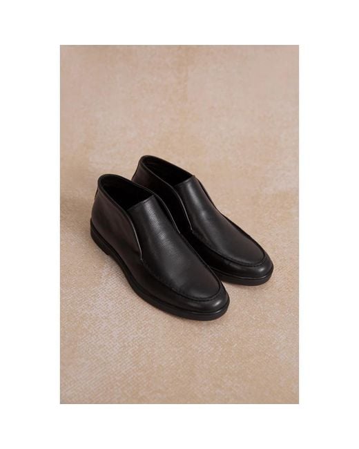 ESTRO Black Ankle Boots for men