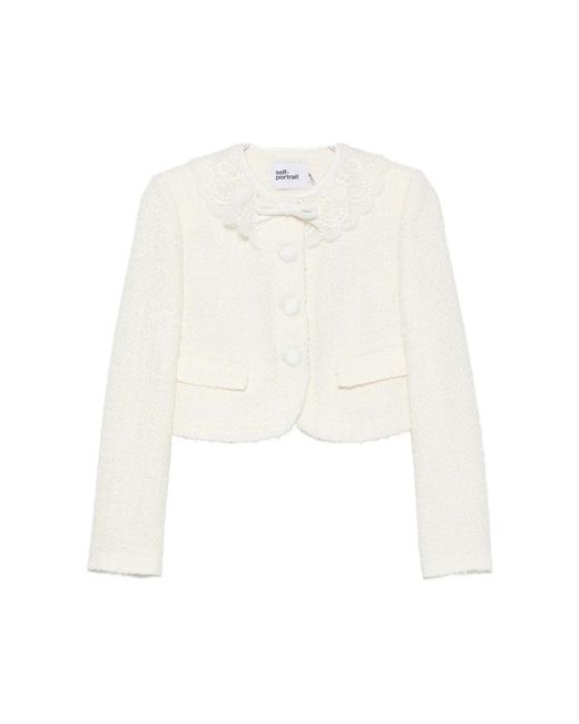 Self-Portrait White Tweed Jackets