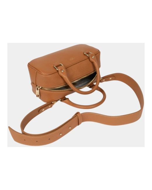 Avenue Brown Braune Ledertasche Mit Doppelreißverschluss
