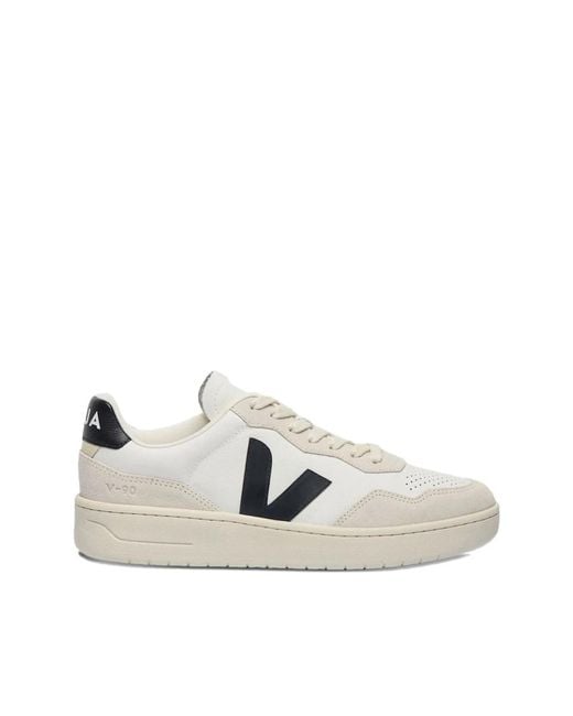 Veja White Low-Top Sneakers With Perforated Detailing And Contrasting Logo for men