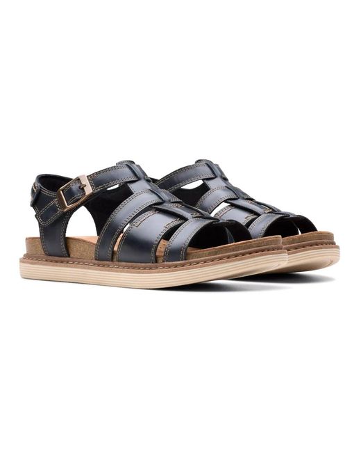 Clarks Schoenen ,Zwart ,Leer Arwell Sun Sandaal in het Blue