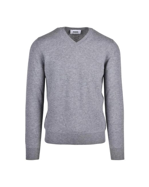 Alpha Studio Pullover Mit V-Ausschnitt in Gray für Herren