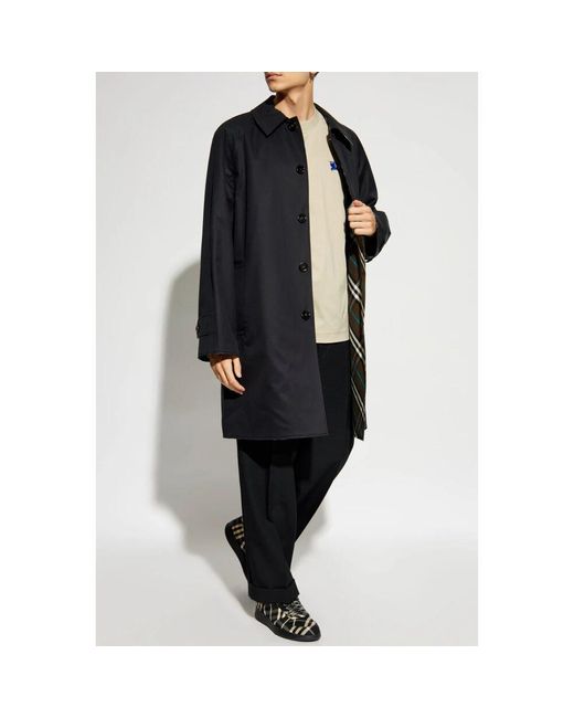 Single-Breasted Coats di Burberry in Black da Uomo