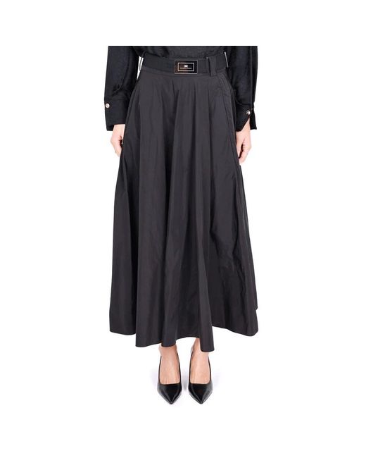Elisabetta Franchi Black Eleganter langer tüllrock schwarz