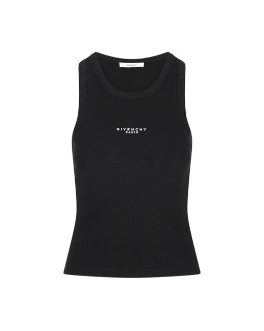 Givenchy Tops ,Zwart ,Katoen Slim Fit Tank Top in het Black