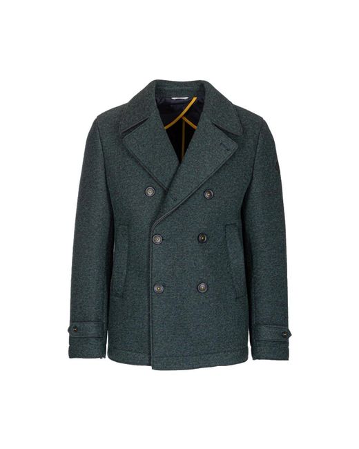 Manuel Ritz Green Double-Breasted Coats for men
