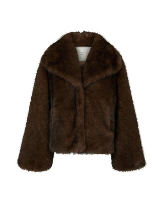 Neo Noir Brown Faux Fur & Shearling Jackets