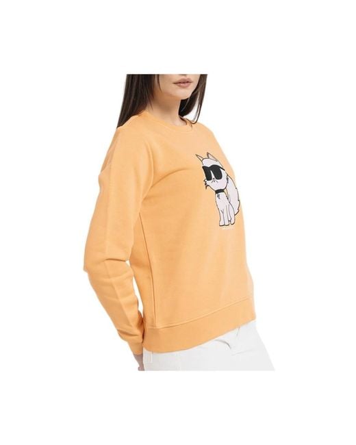 Karl Lagerfeld Orange Choupette iconic sweatshirt