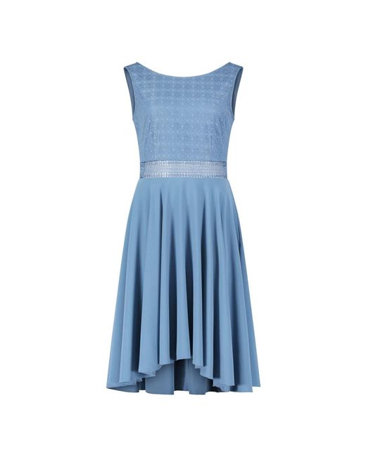 Vera Mont Blue Abendkleid mit spitze