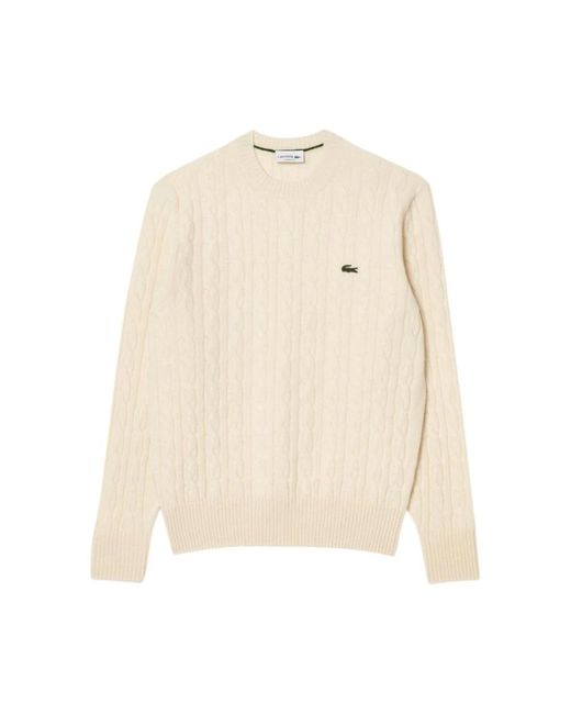 Lacoste Natural Round-Neck Knitwear for men