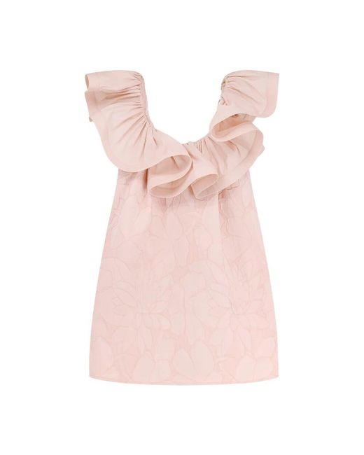 Elisabetta Franchi Pink Rosa Kleider Mit Bootsausschnitt Taschen
