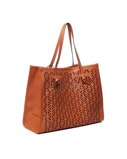 Gianni Chiarini Brown Korallrote Leder-Marcella-Tasche