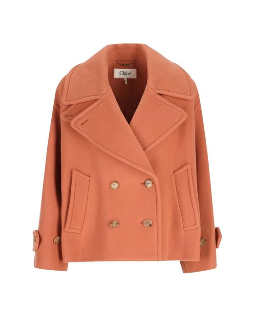 Chloé Leather Jassen in het Orange