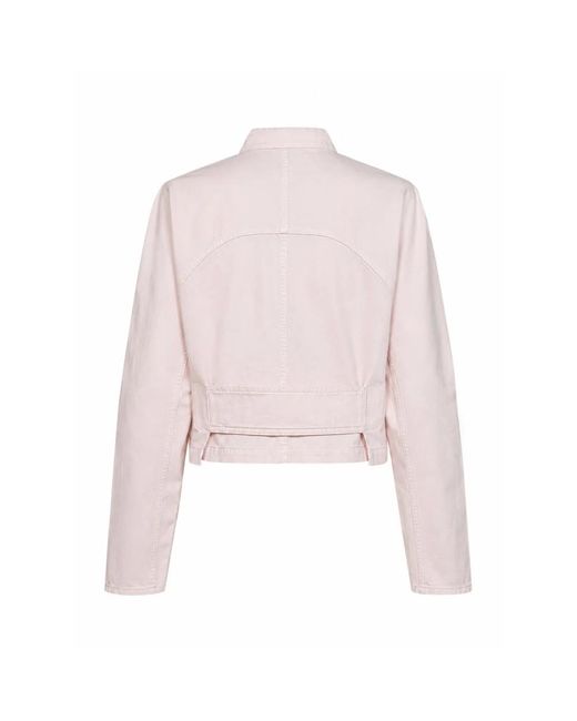 Alaïa Cropped Katoenen Jas in het Pink