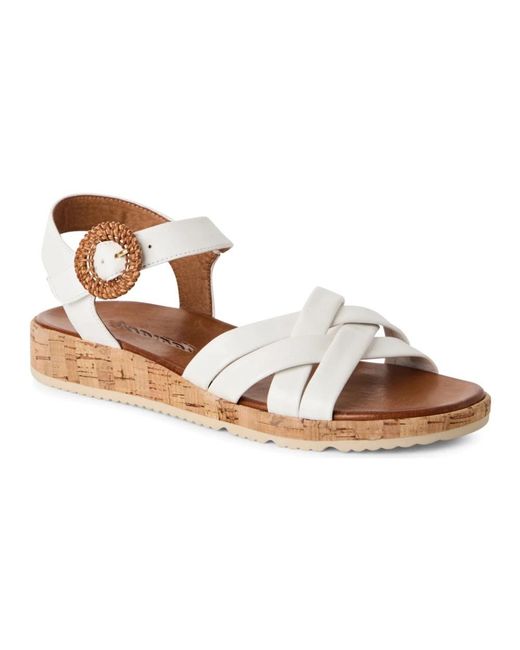 Tamaris Brown Flat Sandals