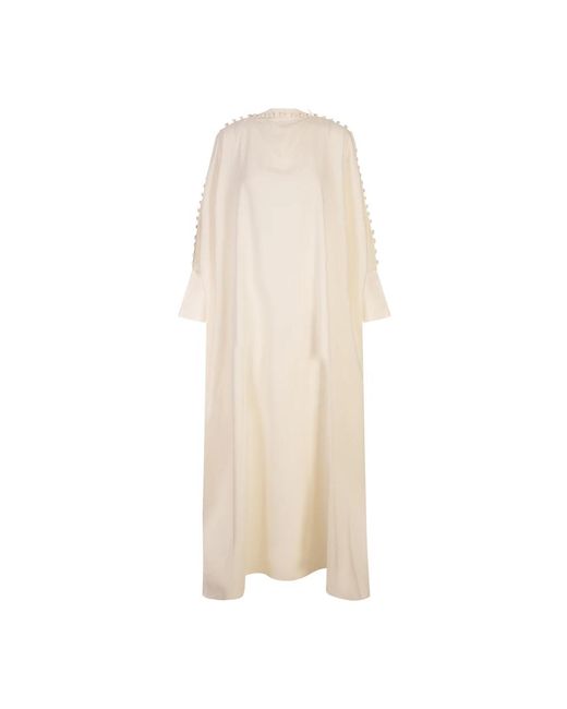 ‎Taller Marmo Witte Jurken Met Acetaat En Viscose in het Natural