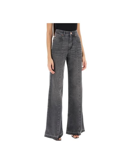 Isabel Marant Gray Vintage-gewaschene jeans mit weitem bein