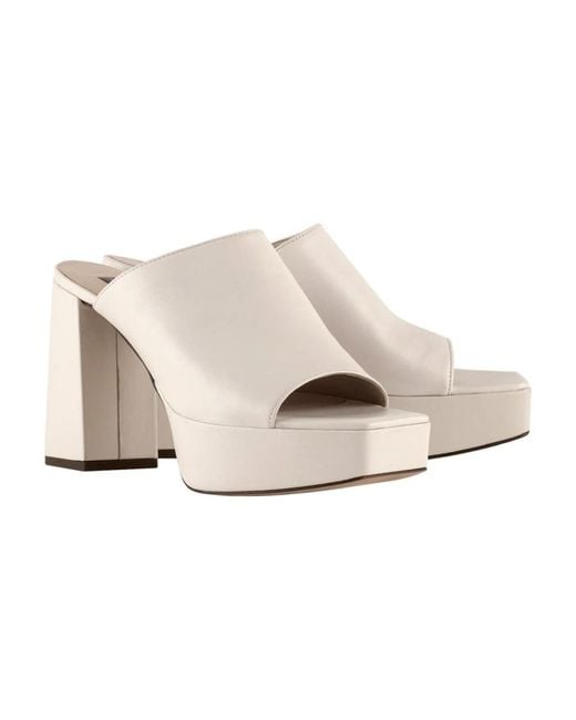 Högl White Heeled Mules
