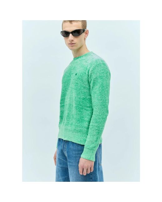 Acne Green Round-Neck Knitwear for men