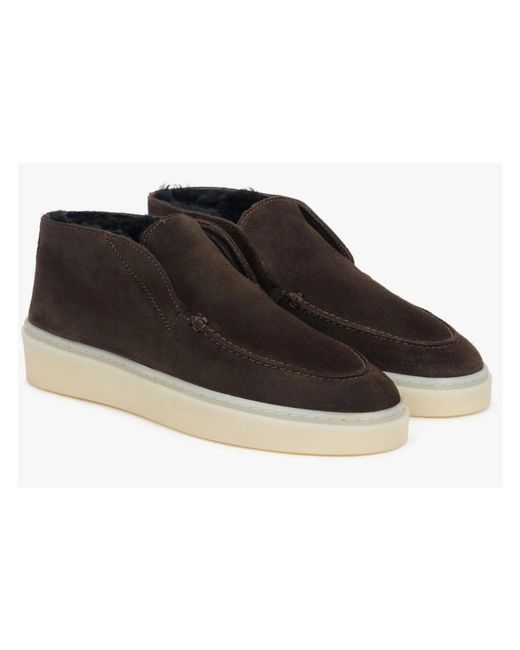 ESTRO Schoenen ,Bruin ,Leer Winter Loafers in het Black