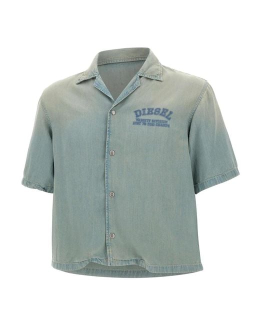 DIESEL Blue Denim Shirts for men
