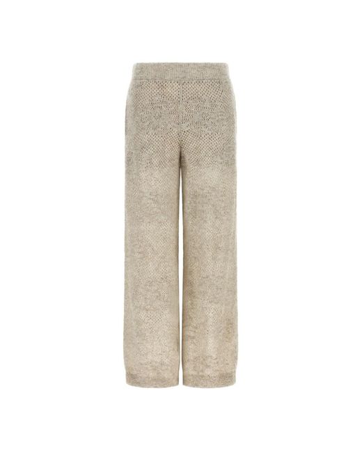 Brunello Cucinelli Natural Wide Trousers