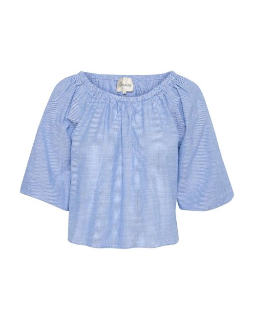 My Essential Wardrobe Overhemden ,Blauw ,Katoen Skye Mw Blouse in het Blue