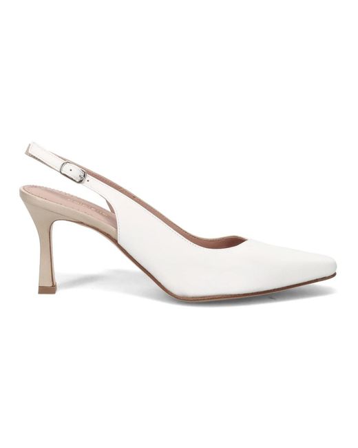Calpierre Schoenen ,Wit ,Witte Hak Pumps in het White