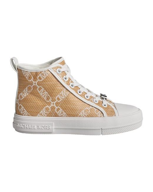 Michael Kors Natural Hochgeschnittene Evy-Sneaker Mit Raffia-Finish