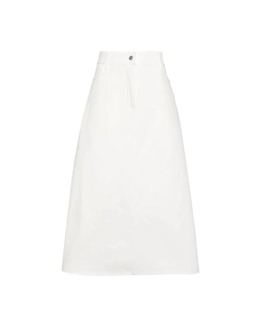Studio Nicholson White Denim Skirts