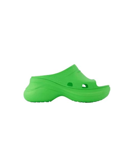 Balenciaga Green Pool Crocs Slide Rub In