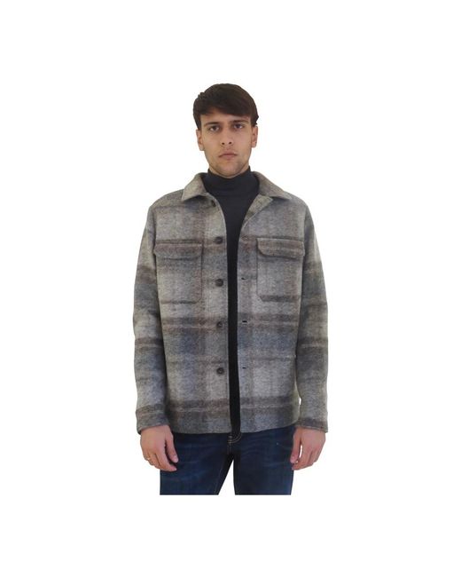 AT.P.CO Jassen ,Veelkleurig ,Wol Orlando Overshirt in het Gray voor heren