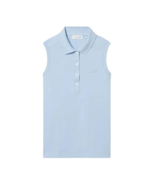 Lacoste Slim Fit L.12.D Mouwloze Stretch Polo in het Blue