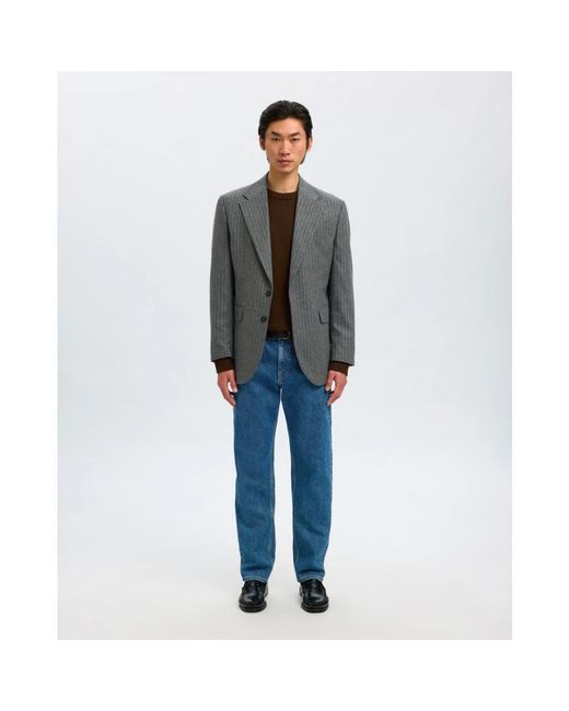 SELECTED Blue Straight Jeans for men