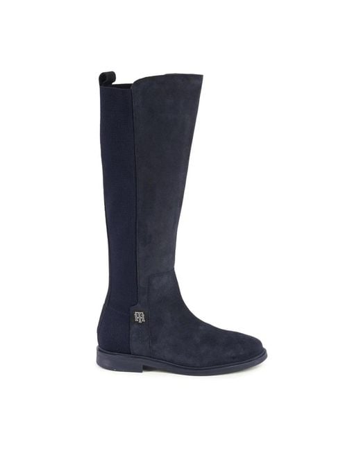 Tommy Hilfiger Blue Blaue Wildleder High Ankle Boots