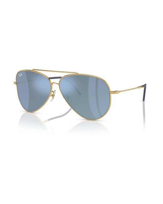 Ray-Ban Stijlvolle Zonnebril Met Gouden Montuur in het Blue